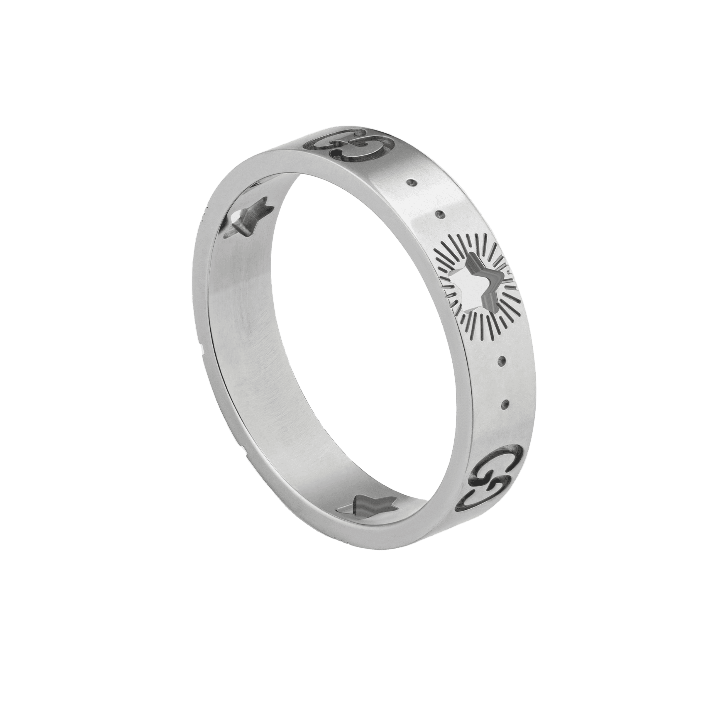 Gucci Double 18K White Gold Ring