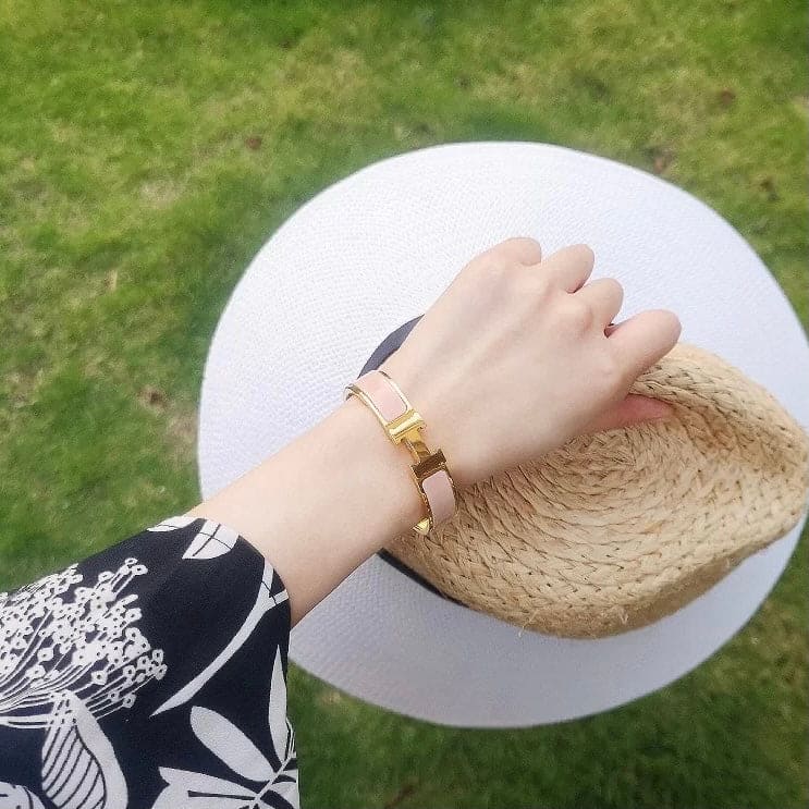 Hermes Clic Pink 18K Gold Bracelet