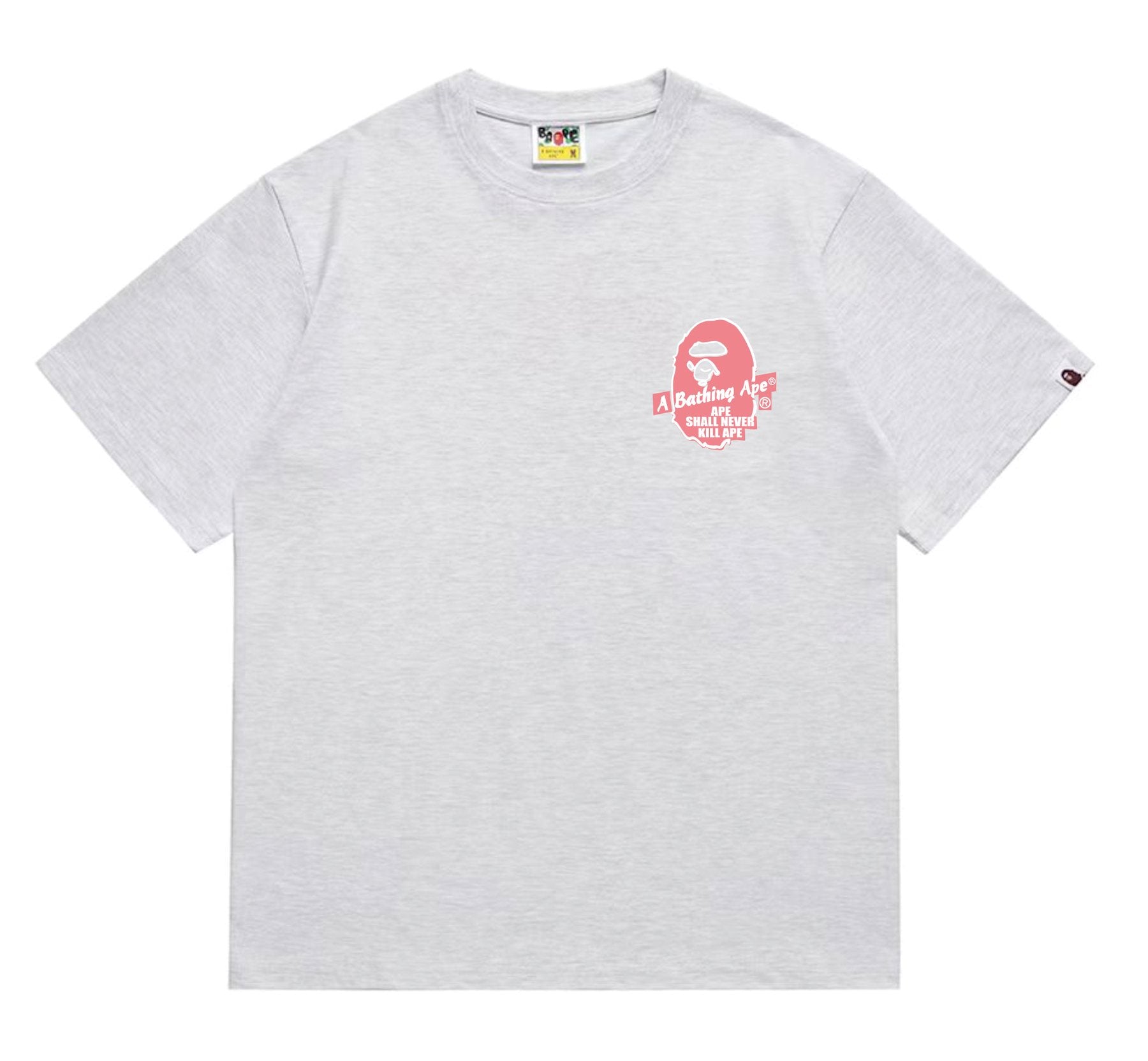 BAPE Pink Accent Ape Circle Graphic T-Shirt — front
