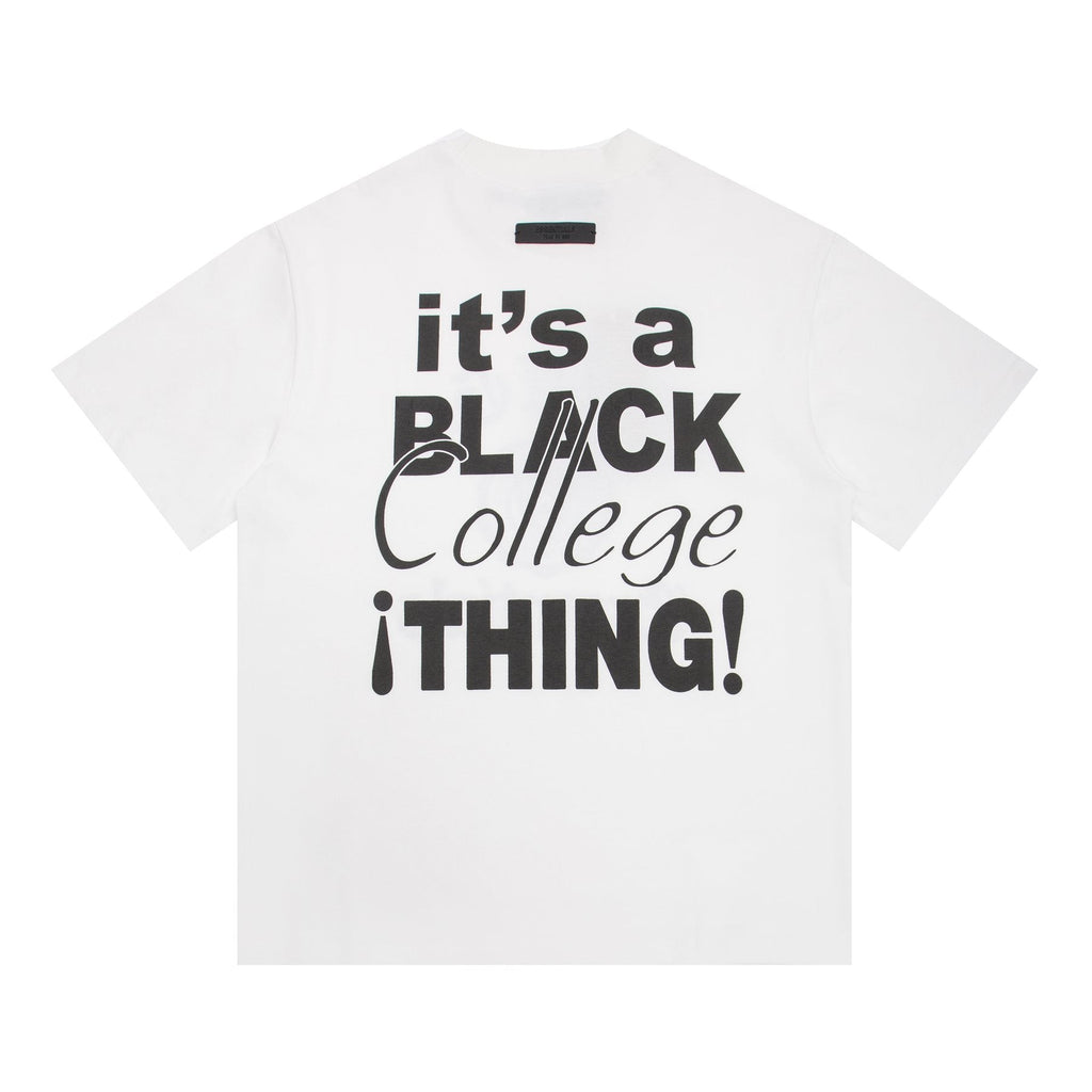 Fear of God Essentials Black College Graphic T-Shirt — back