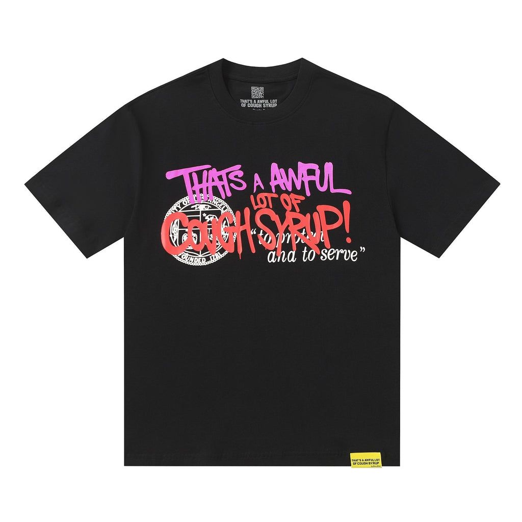 THAT'S A AWFUL LOT OF COUGH SYRUP Black Graphic T-Shirt — hero