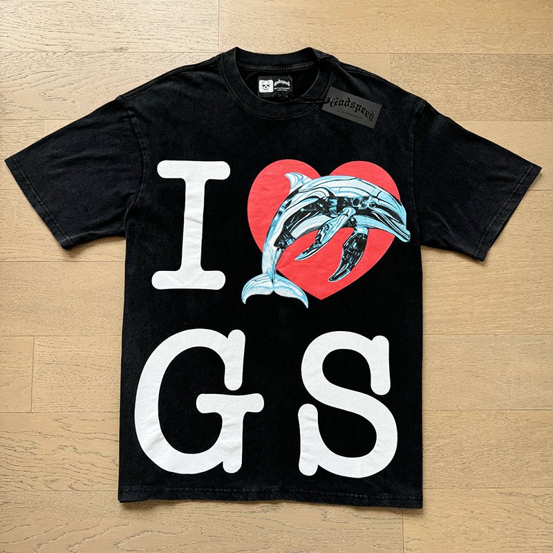 Godspeed Black Washed GS Graphic Short-Sleeve T-Shirt — front