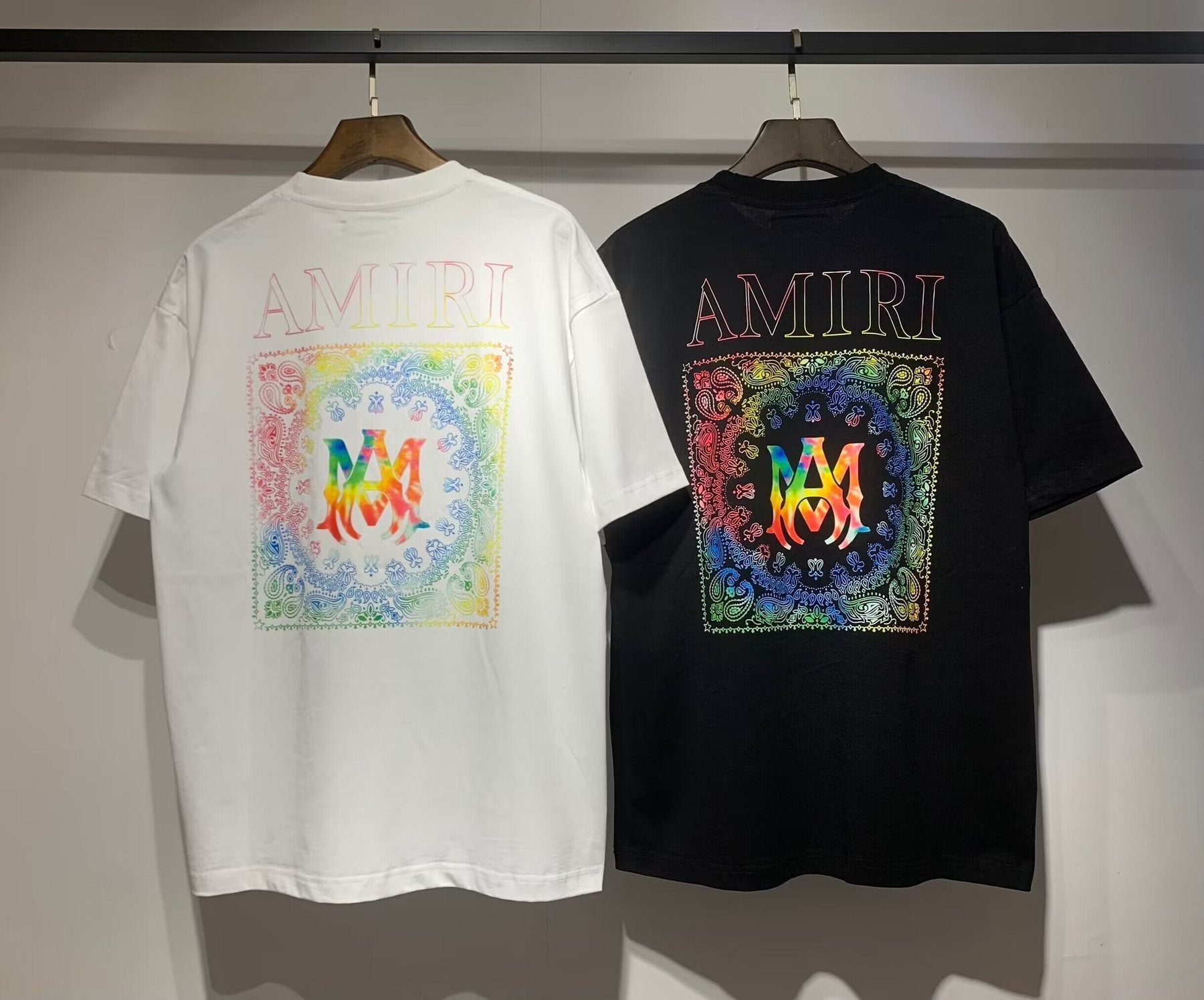 AMIRI Rainbow Bandana Back Graphic T-Shirt — context