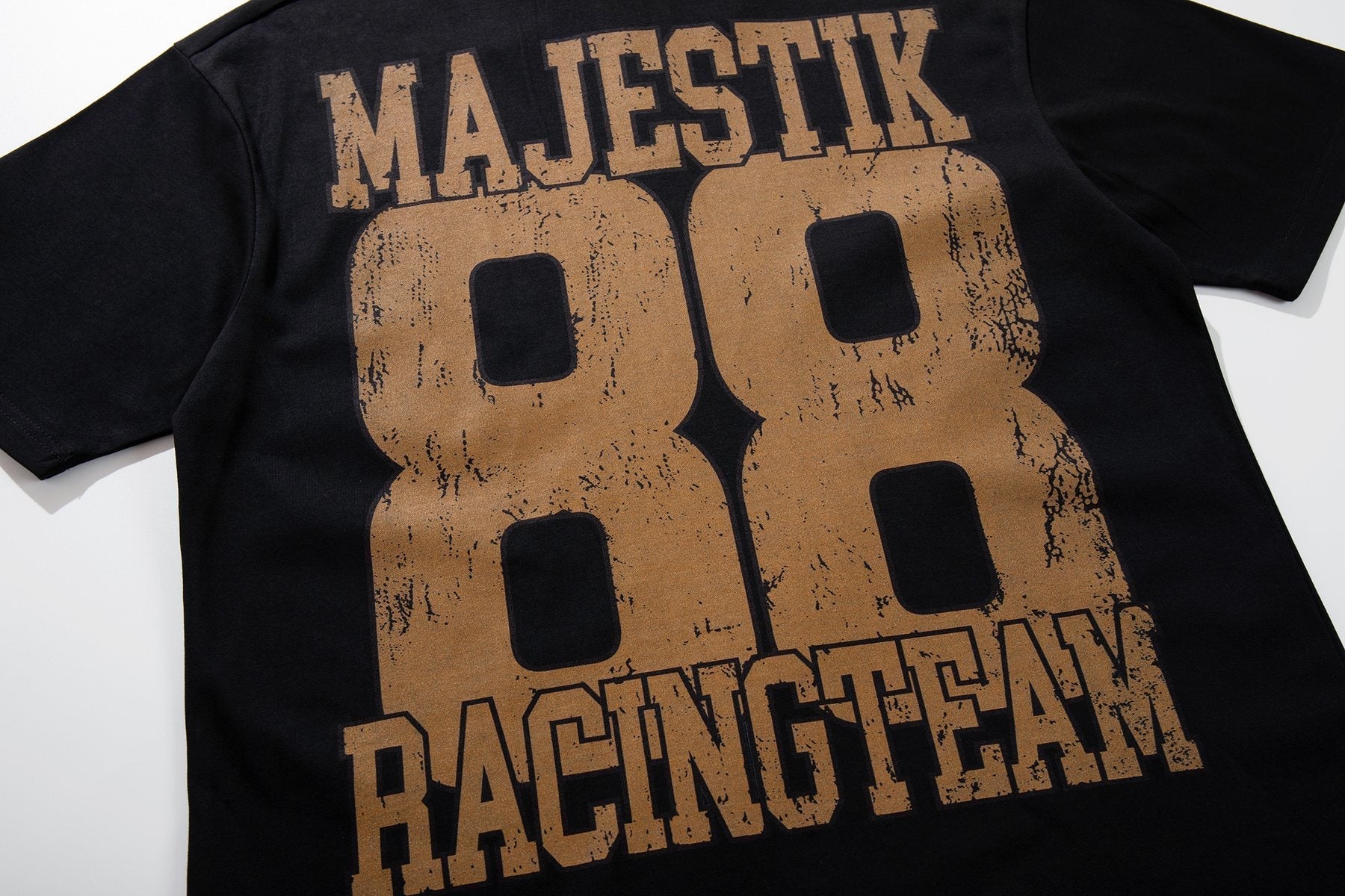 MAJESTIK Black Racing Graphic Polo Shirt — detail