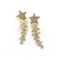 Chanel Star Diamonds Long 18K Gold Earrings