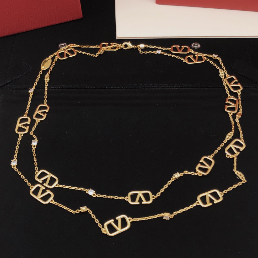 Valentino Long Diamonds 18K Gold Necklace