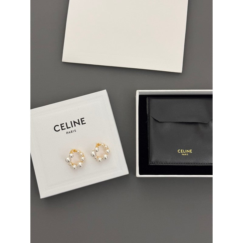 Celine Pearl 18K Gold Earrings