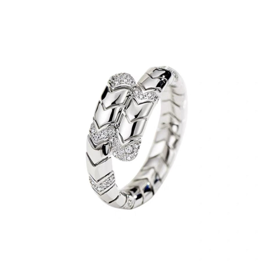Bvlgari Serpenti Viper Pave Diamond 18K Gold Ring