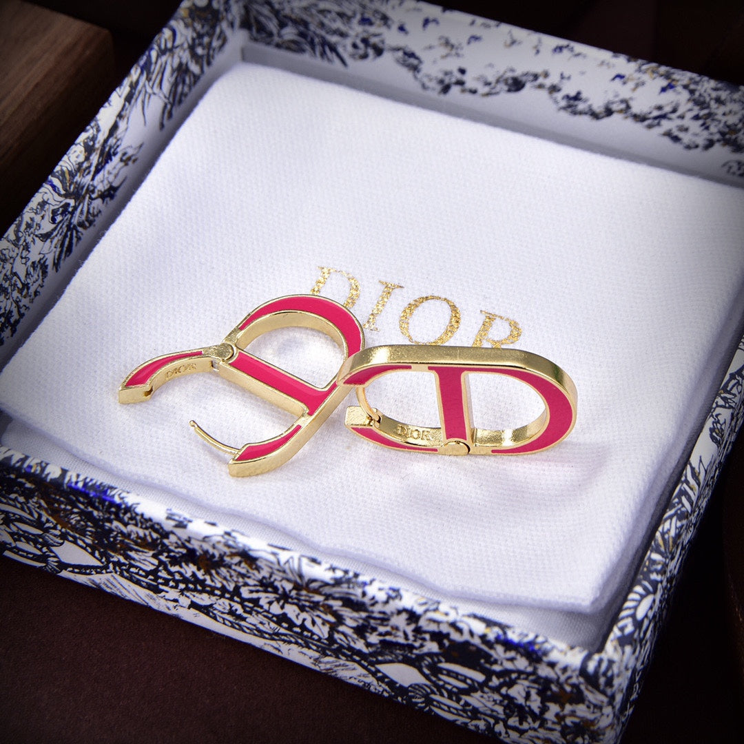 Dior 30 Montaigne Rani Pink 18K Gold Earrings