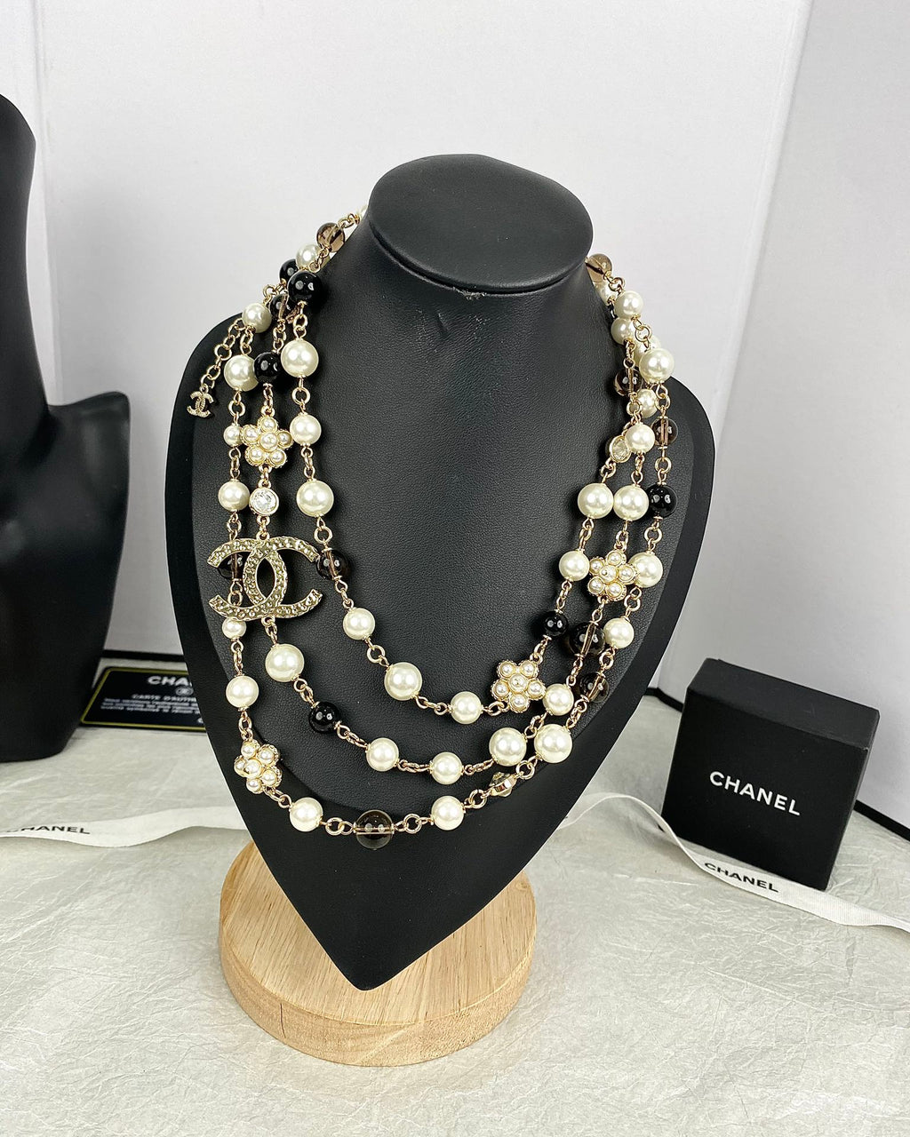 Chanel 24B Long Pearls 18K Gold Necklace