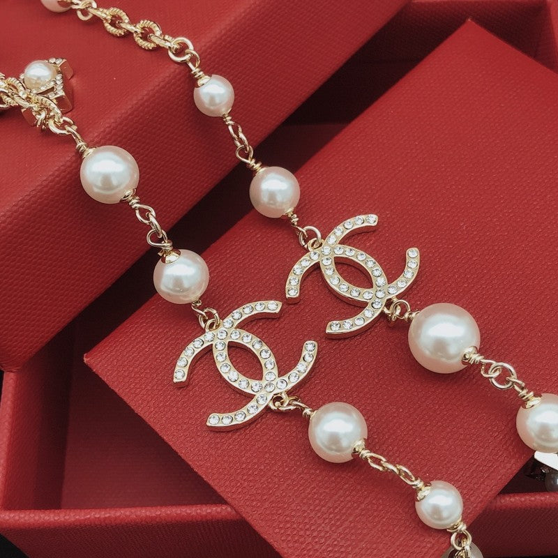 Chanel No.5 Star Long Pearl 18K Gold Necklace