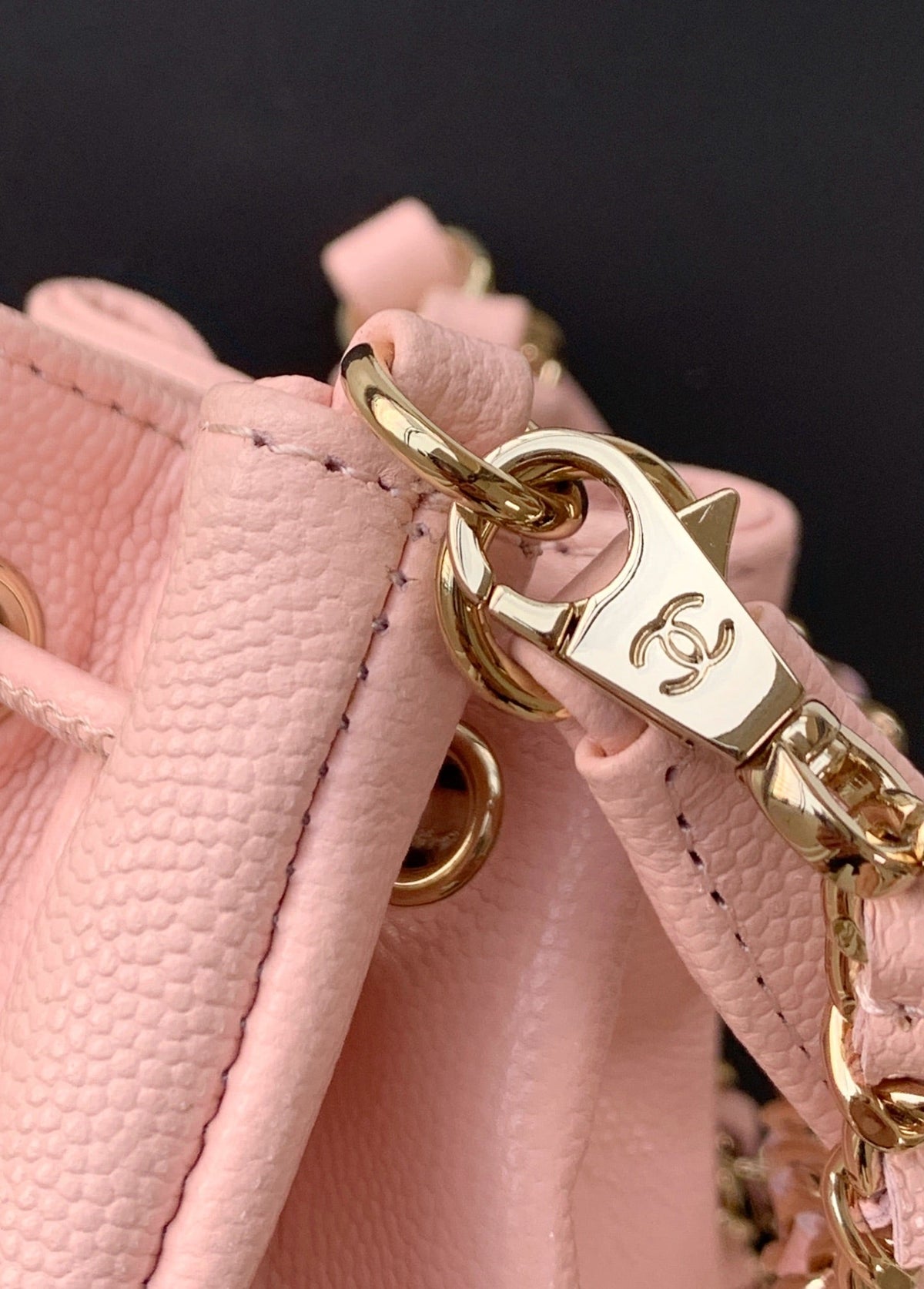Chanel 25S Mini Bucket Bag 12 in Pink Calfskin Gold Hardware